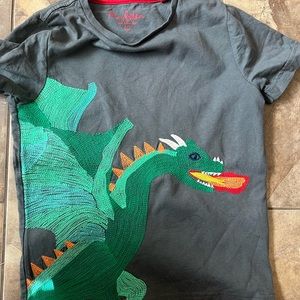Boys Mini Boden size 6-7 short sleeve dragon shirt.